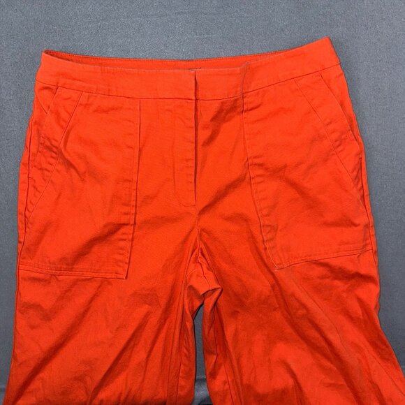 Ann Taylor Factory Womens 10 Orange Wide Leg Crop Casual Dress Pants Flat Front - Picture 5 of 11